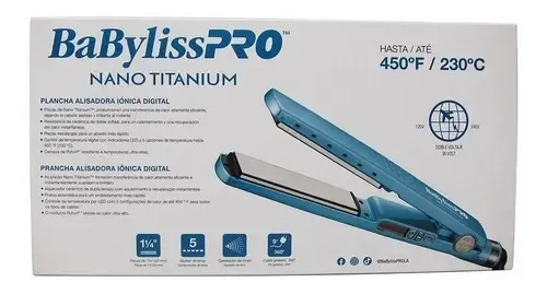 Planchita de pelo BaBylissPRO Nano Titanium BNT4091 BABNT4091 celeste