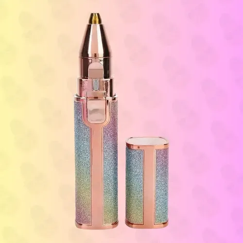 Depilador Removedor Cejas/vello 2 En 1 Usb Mujer Arcoíris Recargable Portátil Precisión Facial Indoloro Compacto Diseño Elegante