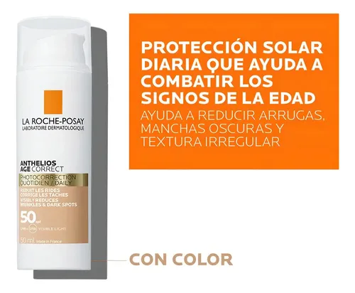 La Roche-Posay Anthelios Age Correct Protector Solar Facial Antiarrugas, Hidrata Y Restaura La Barrera De La Piel, Con Ácido Hialurónico Y Tecnología Cellox-B3, Para Piel Sensible, 50 ml