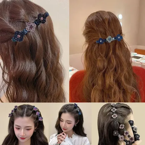 16 Pzs Para El Pelo Trenzadas Con Piedras De Cristal Bril