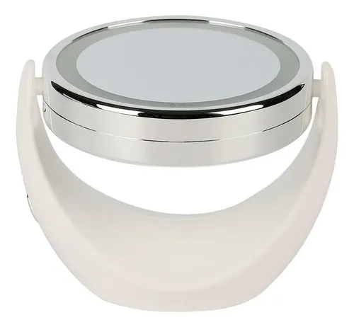 Espejo Doble Aumento 360° Luz Led Maquillaje Bessence – Rex Color del marco Blanco