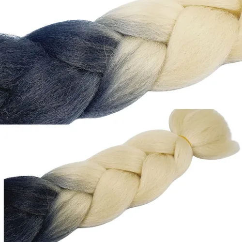 Kanekalon Térmico Pelo Trenza Degrade Rubio-negro Yy27 Lfme