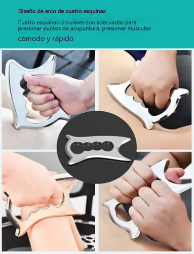 Raspador Gua Sha Acero Inoxidable 304 Para Masaje Facial Y