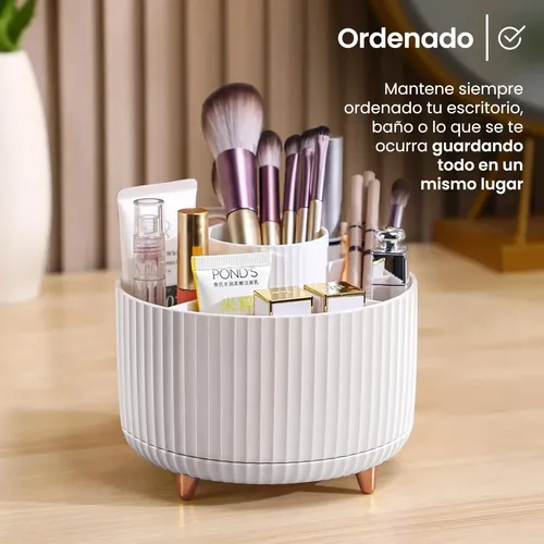Organizador Maquillaje Porta Cosmetico Giratorio Escritorio