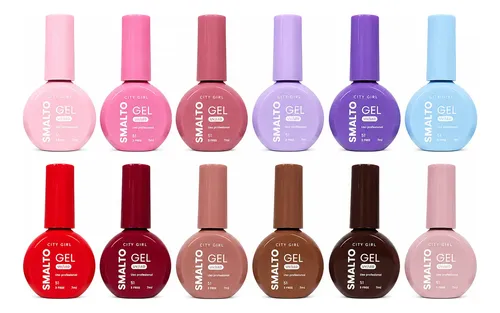 Kit X6 Esmaltes Semipermanentes Gel Uv/led City Girl 7ml