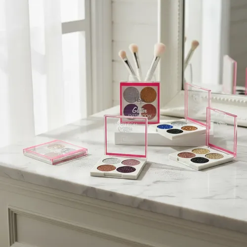 Paleta Sombras Ojos Rostro Glitter Gel Purpurina 4 Colores