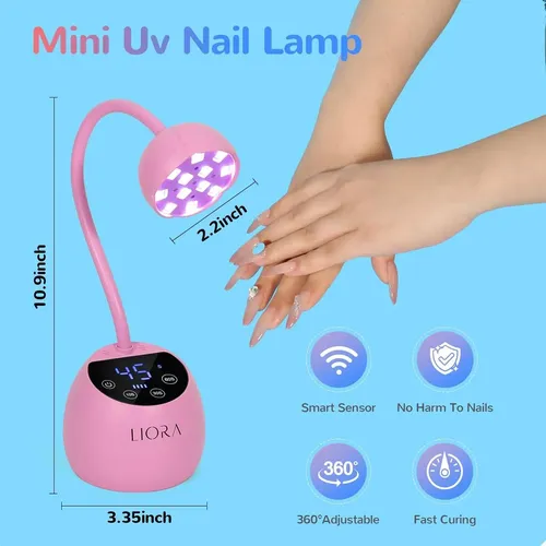 Lámpara De Uñas Uv Led Liora 24w Recargable Usb Flexible