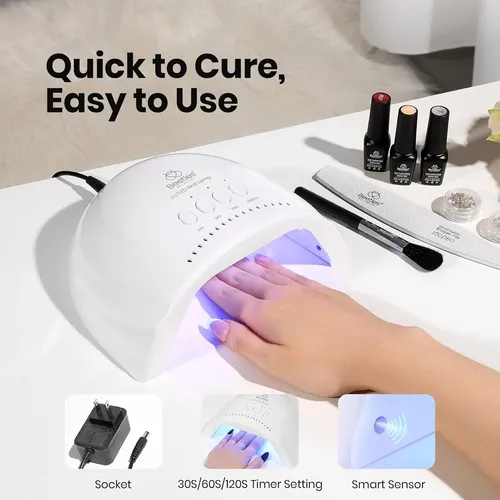 Lámpara Uv Led Blanca Para Uñas Con 3 Tiempos Y Sensor