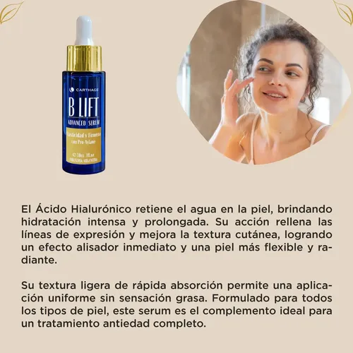 Serum Reafirmante Carthage Antiarrugas Hialuronico B Lift 30