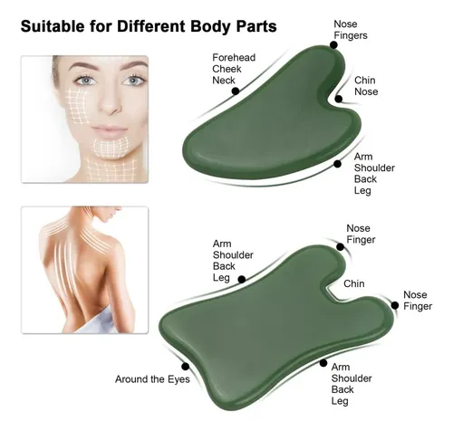 4 Gua Sha Jade Tratamiento Facial Corporal Hogar