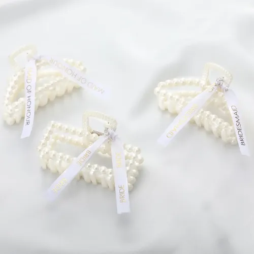Pinzas Para El Pelo Hotop Bridesmaid Pearl Con Cinta De 8 Cm