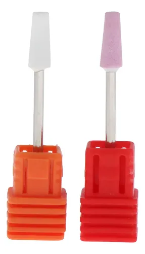 2x Broca Para Taladro De Uñas Rotativo Blanco Y Rosa