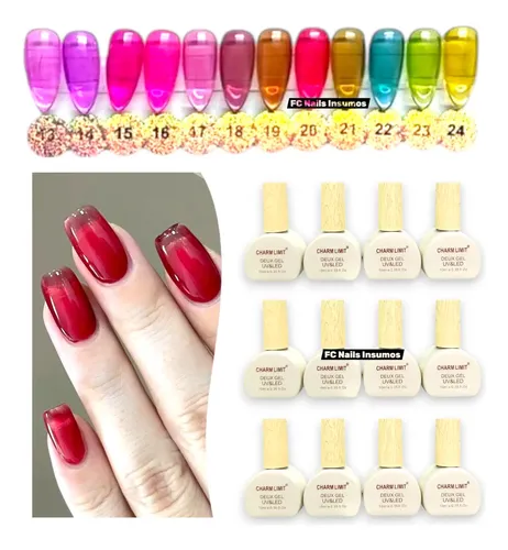 12 Esmaltes Jelly /gelatina Uv Led Charm Limit 10ml