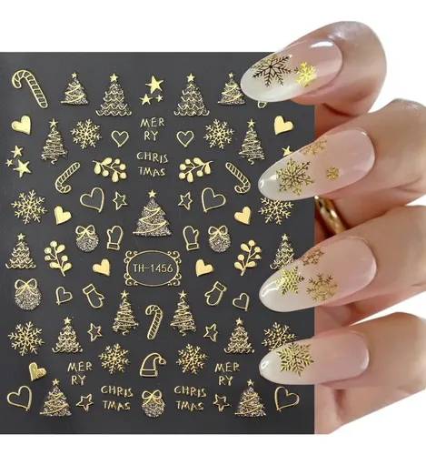 Pegatinas Adhesivas For Uñas Con Diseño De Copos De Nieve V