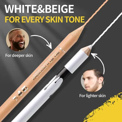Set De Lápices De Barbería 12 Piezas Beige/blanco Con