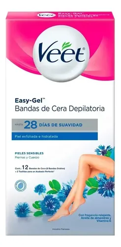 Bandas De Cera Depilatorias Veet Easy-gel Piel Sensible 12u