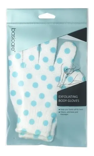 Guantes Exfoliantes De Baño De Naylon Lunares Basicare X1
