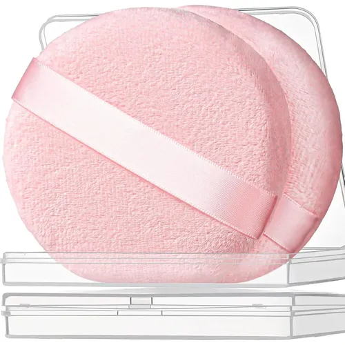 Borla Para Polvos Corporales Rosa 2 Uds, 10,5 Cm Rosa