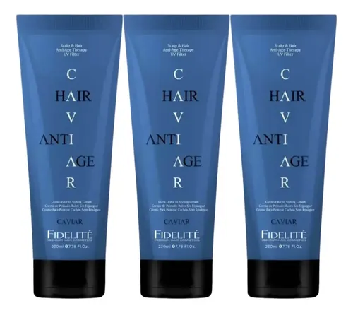 Crema De Peinar Para Rulos Caviar Fidelite 230ml X3