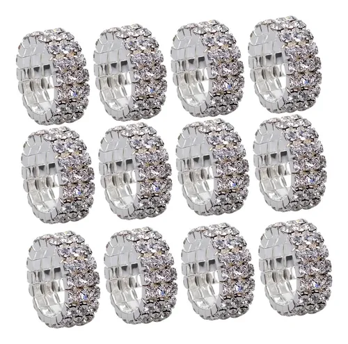 Banda Elástica Con Diamantes De Imitación, 12 Unidades