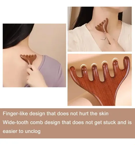 L\ Masajeador De Cuero Cabelludo De Madera, Peine Gua Sha De