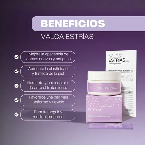 Crema Tratamiento Estrias Rojas/blancas Valca 200gr C/regla