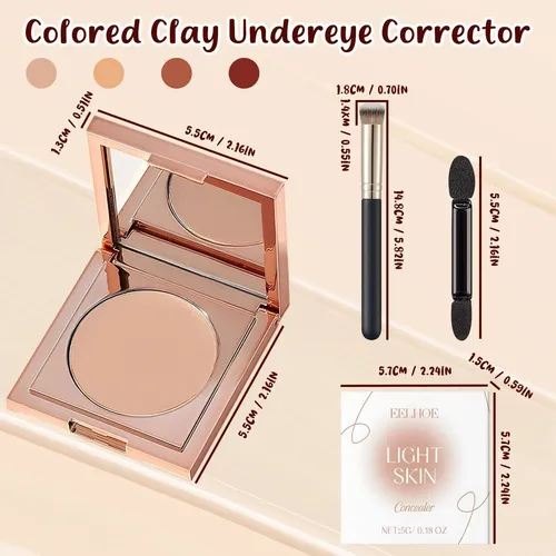 Corrector De Ojeras Cc Color Clay Rojo 4 Tonos