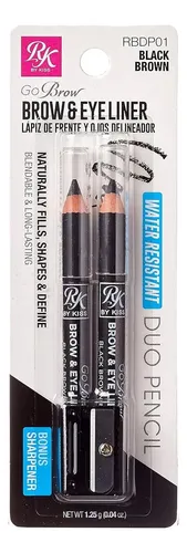 Lápiz Duo Para Cejas Y Delineador Kisses Rbdp01 Negro
