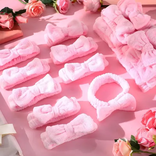 50 Bandas De Spa Rosa Wavyknot Con Lazo Desmontable