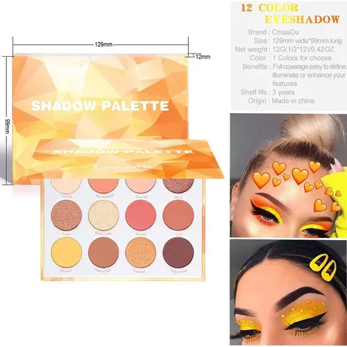 Paleta De Sombras Con Glitter 12 Colores