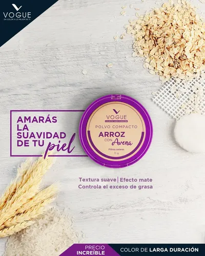 Polvo Compacto Vogue Arroz Con Arena Tono Ballerina