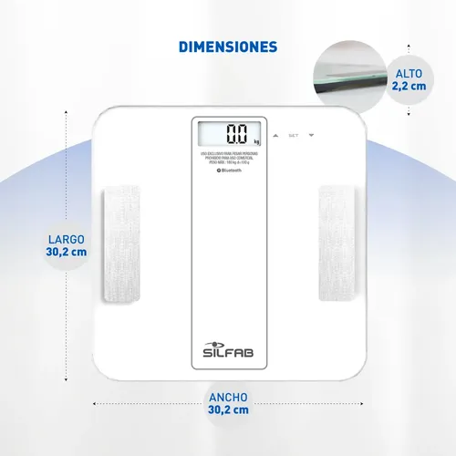 Balanza Digital Multifunción Bluetooth Silfab Be700i-bl Color Blanco