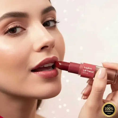 Lápiz labial Duo Lip Twice 2 en 1 con alta pigmentación de Ruby Rose Lt50