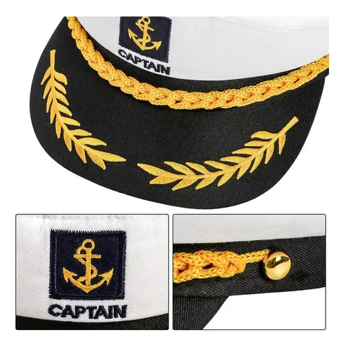 Pack De 4 Sombreros Blancos Para Disfraz De Capitán