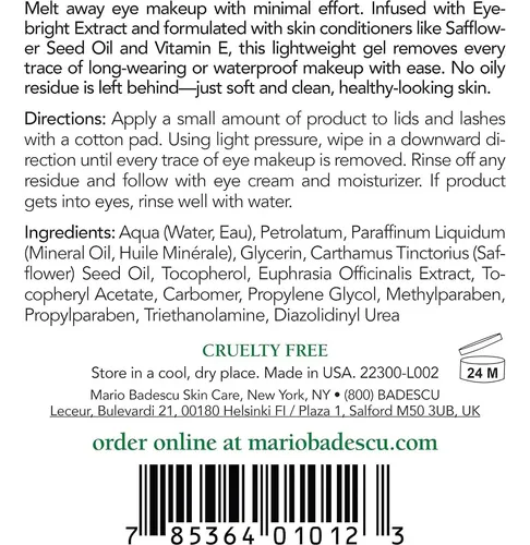 Gel Desmaquillante Para Ojos Mario Badescu 118 Ml Piel Mixta
