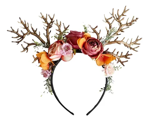 Diadema Navideña Antlers, Diadema Con Aro De Pelo De Ciervo