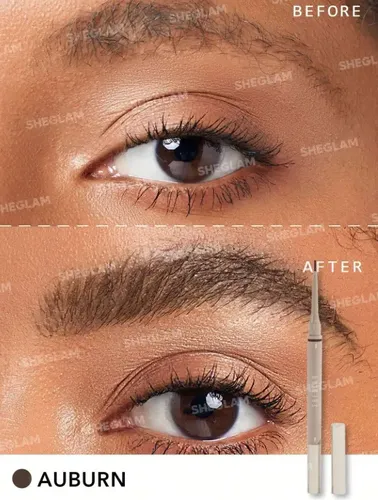 Sheglam Lápiz De Cejas 2 En 1 Pluma Líquida Impermeable Color Auburn