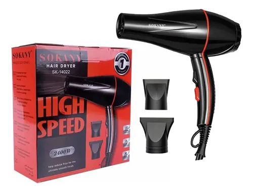 Secador De Pelo 2400w 2 Velocidades Frio Calor 2 Boquillas
