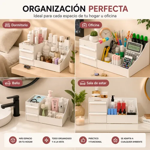 Organizador Maquillaje Cremas Escritorio Oficina Cajones