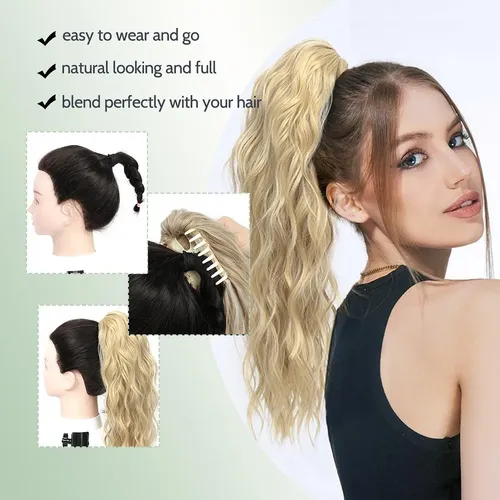 Extensiones De Cabello 18 Pulgadas Con Pinza En Coleta