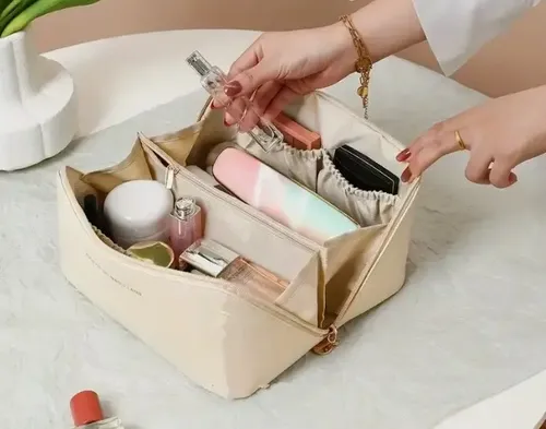 Neceser Portacosmetico Maquillaje Viaje Impermea Simil Cuero