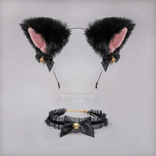 Orejas De Gato Head Hoop Hair Holder Hairwear Negro Negro