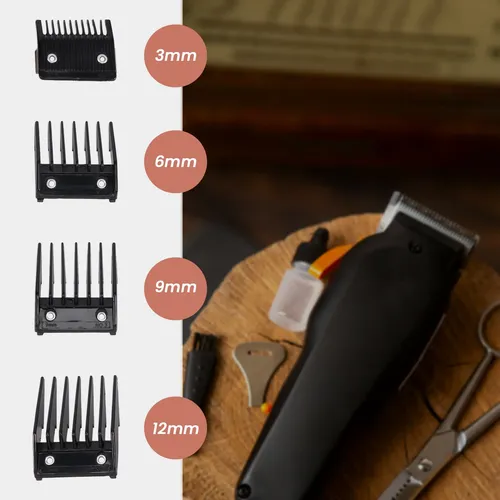 Set De 4 Peines Con Guía Metálica Para Cortes De Cabello