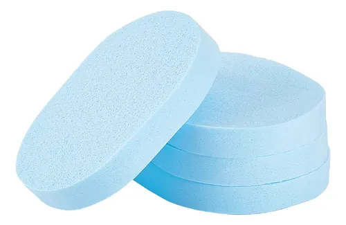 Esponja De Maquillaje Pva Ovalada Azul Claro