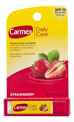 Carmex Lip Balm Daily Care Strawberry Frutilla 4.25 Grs