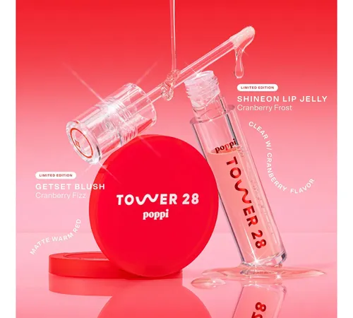 Tower 28 X Poppi – Fizz & Frost Holiday Duo – Rubor + Gloss