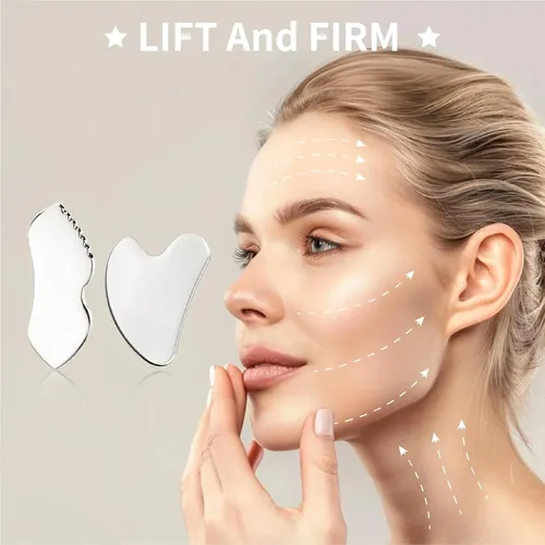 Set 3 Gua Sha Metal Facial Y Corporal Para Drenaje