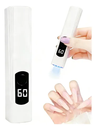 Lámpara Uv Portátil Blanca Para Uñas Gel Con Pantalla Led