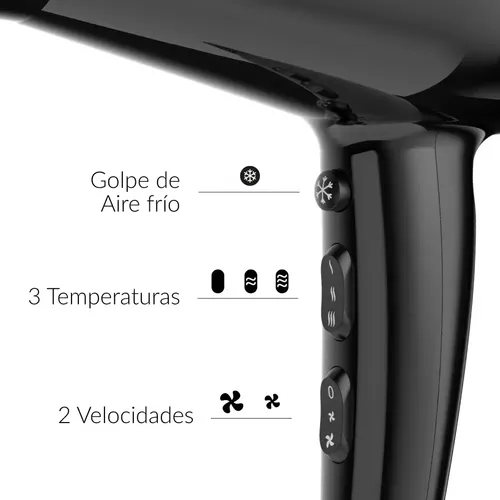 Secador de Pelo Gama Professional AC Ultra 2200W Negro