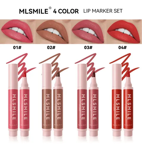 Set 4 Delineadores Labiales Mate Impermeables Fibra Tatoo